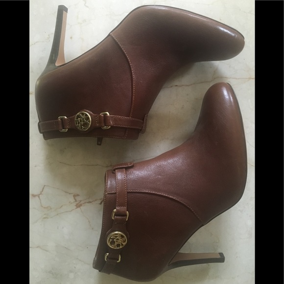 Coach Salene Brown Leather Booties - Picture 1 of 6